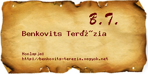 Benkovits Terézia névjegykártya